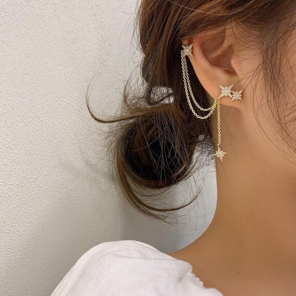 Crystal Ear Tassel Set